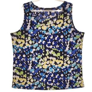 Travel Elements Multicolor Sleeveless Tank Top Womens XL Black Blue Yellow White
